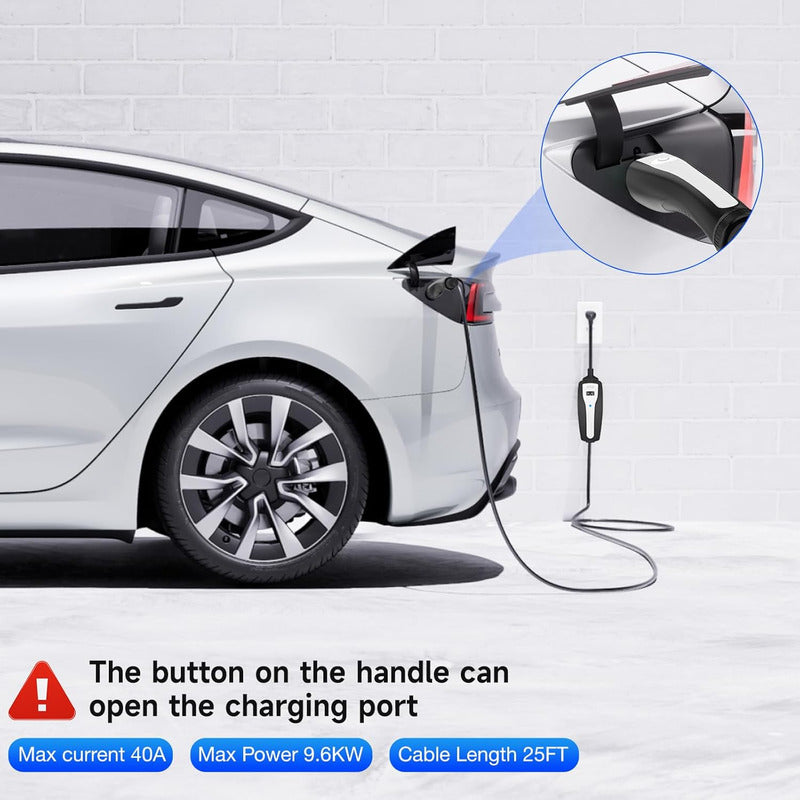 Cargador Portátil Tesla (8a-40a) Instalación Fija O Móvil