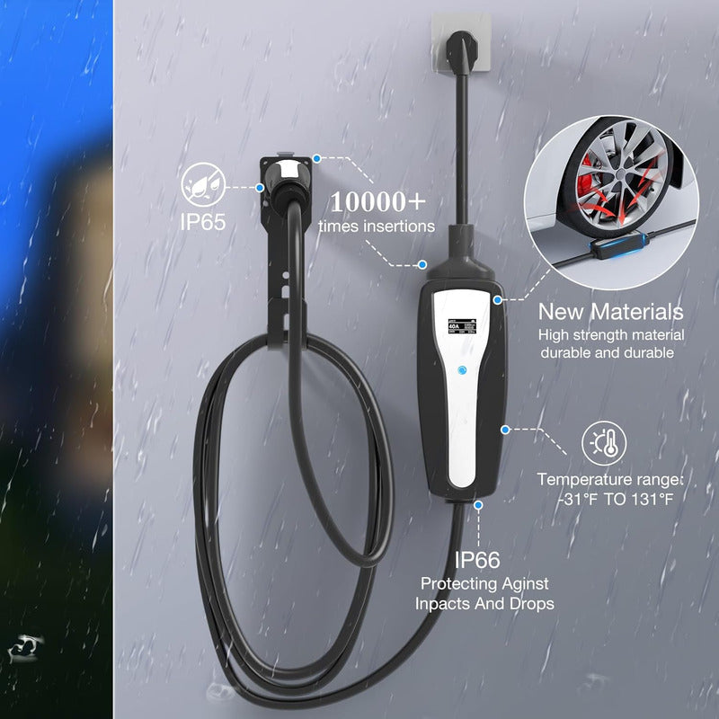 Cargador Portátil Tesla (8a-40a) Instalación Fija O Móvil